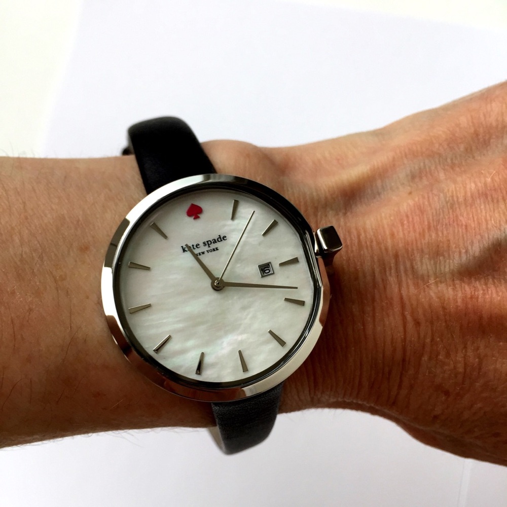 New Kate Spade Park Row Leather Strap Watch - Picture 4 of 8